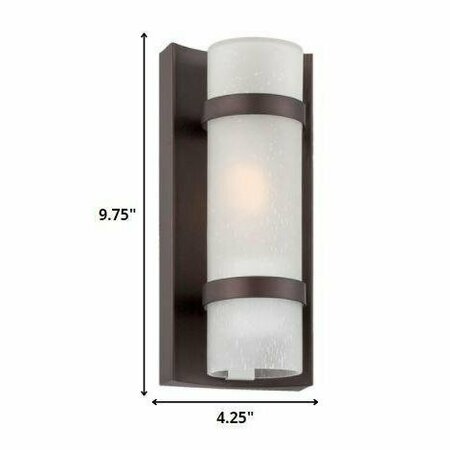 Homeroots 9.75 x 4.25 x 4 in. Apollo 1-Light Architectural Bronze Wall Sconce 398546